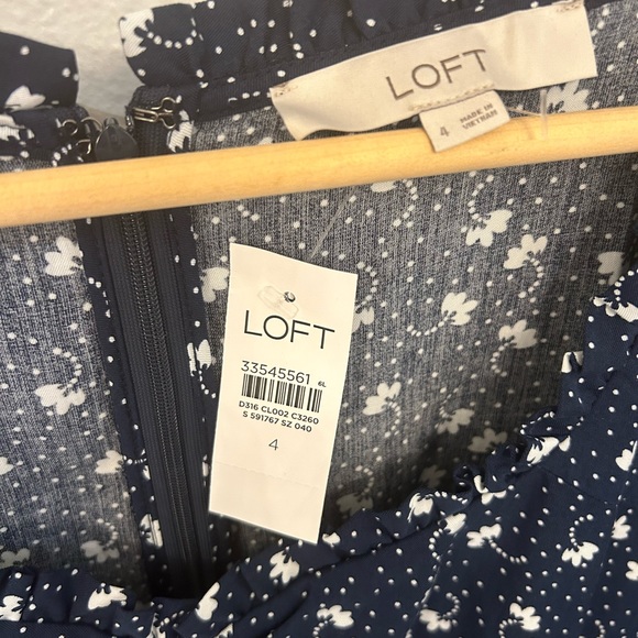 LOFT Floral Cinched Midi Dress - Picture 9 of 10